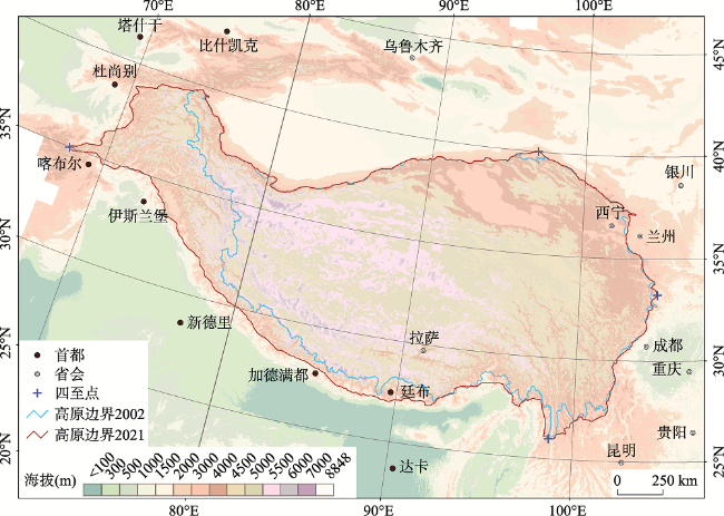 Redetermine the region and boundaries of Tibetan Plateau