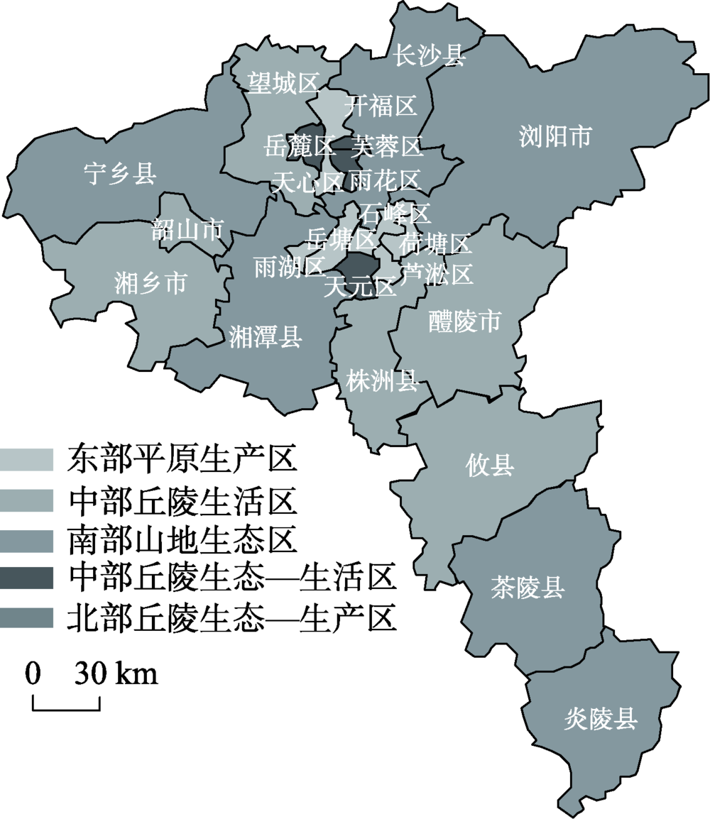 基于"三生"视角的乡村功能分区及调控——以长株潭地区为例